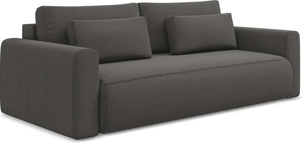 Kanapa 3-osobowa z funkcją spania - z tkaniny welwetowej - stalowy - KAPUA