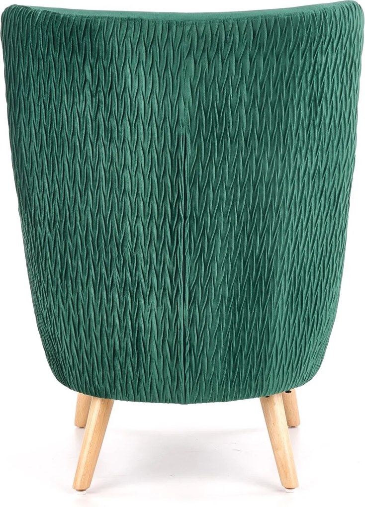 Wypoczynkowy fotel tapicerowany w stylu glamour Ravel Halmar