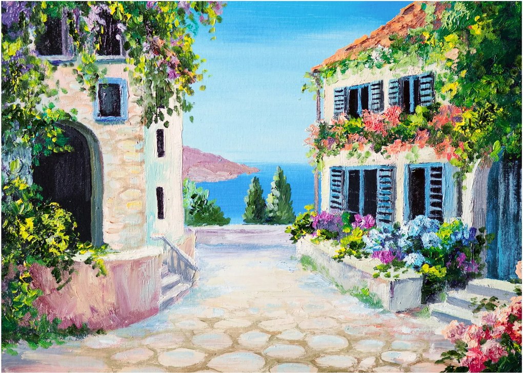 Obraz - Grecka aleja, obraz olejny (70x50 cm)
