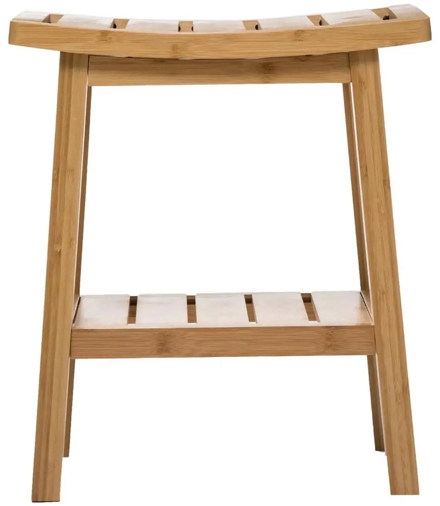 Stołek łazienkowy BAMBOO z półeczką na akcesoria