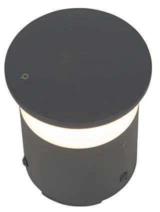Zewnetrzna Nowoczesna lampa zewnętrzna ciemnoszara 12 cm z LED - Bar Nowoczesny Oswietlenie zewnetrzne