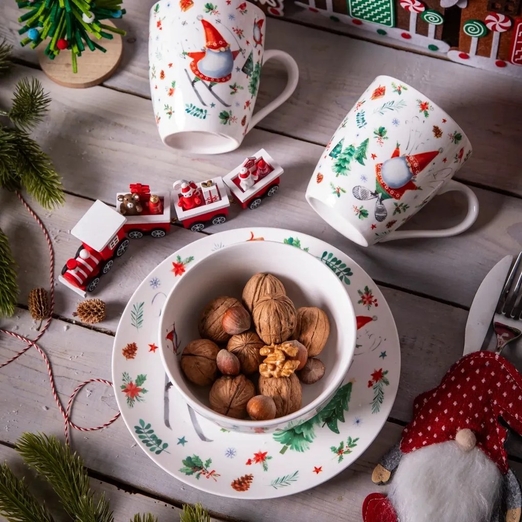 Altom Miska porcelanowa Winter Gnomes 14 cm, 600 ml