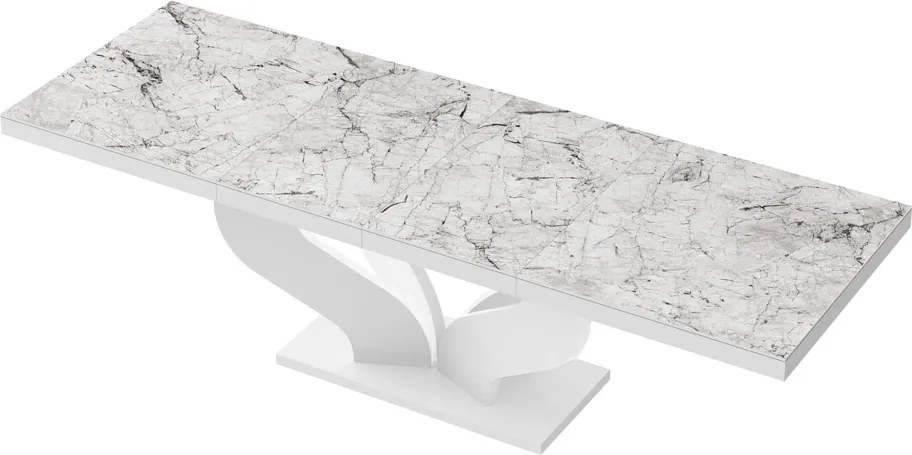 Stół w połysku z marmurowym blatem Viva