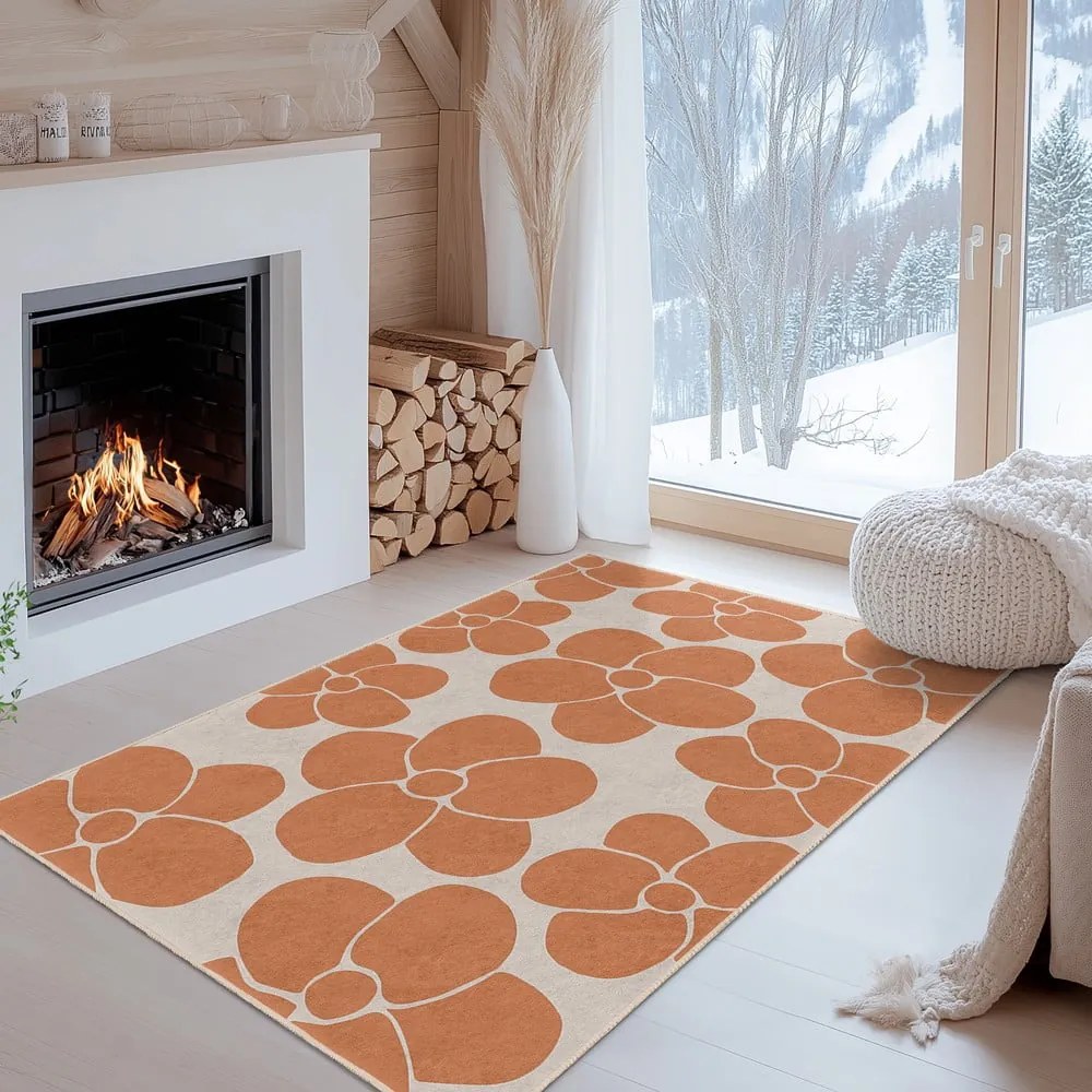 Pomarańczowy chodnik odpowiedni do prania 80x200 cm Orange Meadow – Mila Home