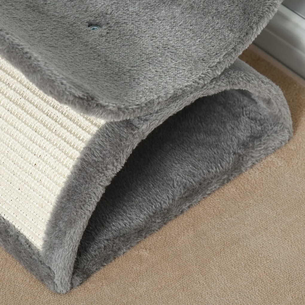 PawHut Drapak dla Kota z Piłką Drzewko do Zabawy Ostrzenie Pazurów Jasnoszary | Aosom PL