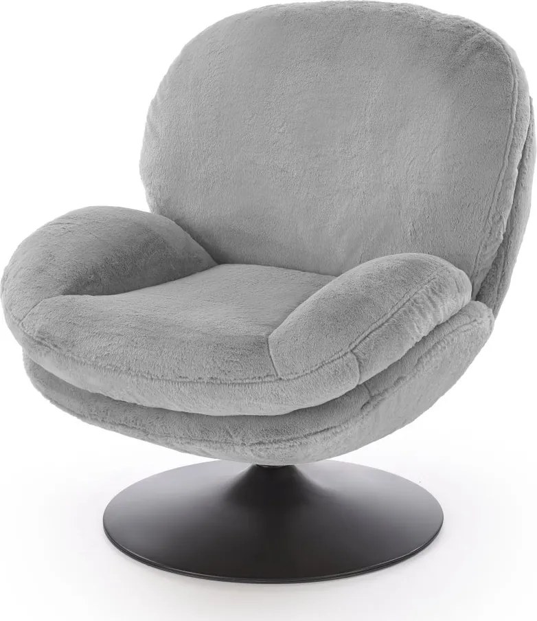 Obrotowy fotel wypoczynkowy z pluszowej tkaniny Shell Halmar