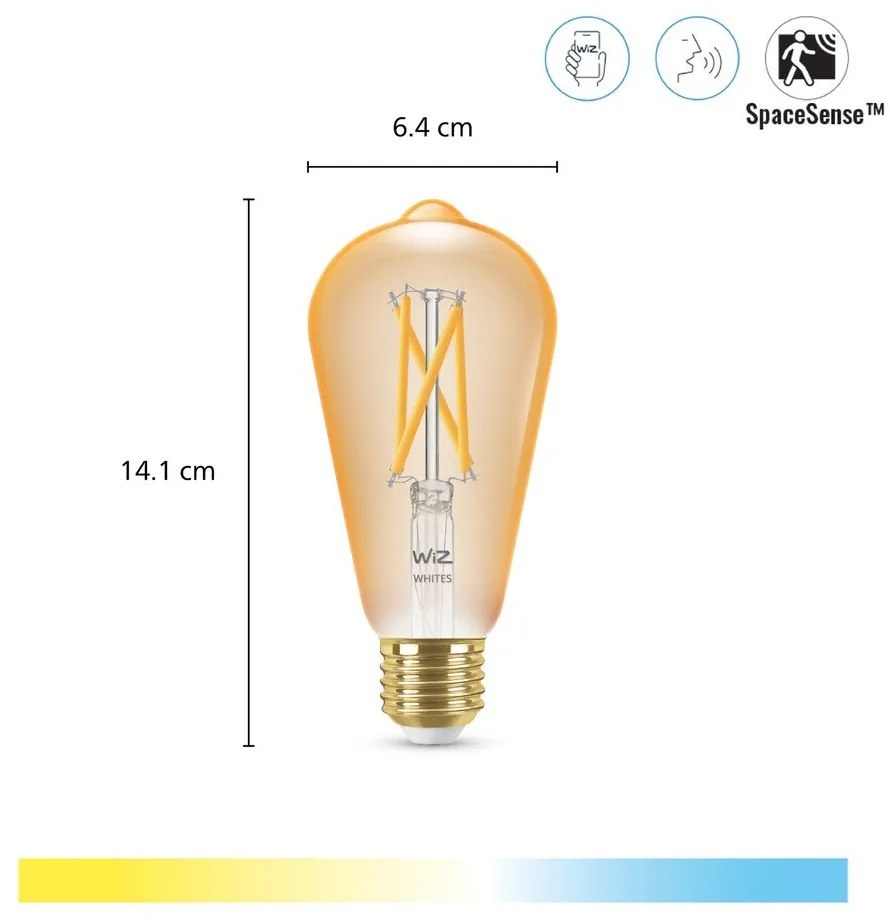 Inteligentna żarówka filamentowa z gwintem E27, 7 W – WiZ