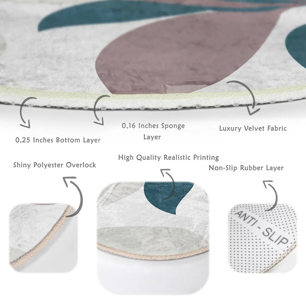 Okrągły dywan odpowiedni do prania i robotów sprzątających ø 80 cm Comfort – Mila Home