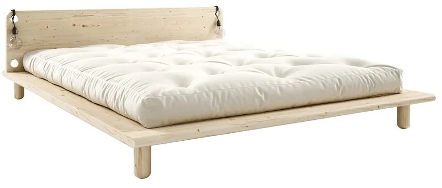 Łóżko dwuosobowe z drewna sosnowego ze stelażem 140x200 cm Peek – Karup Design
