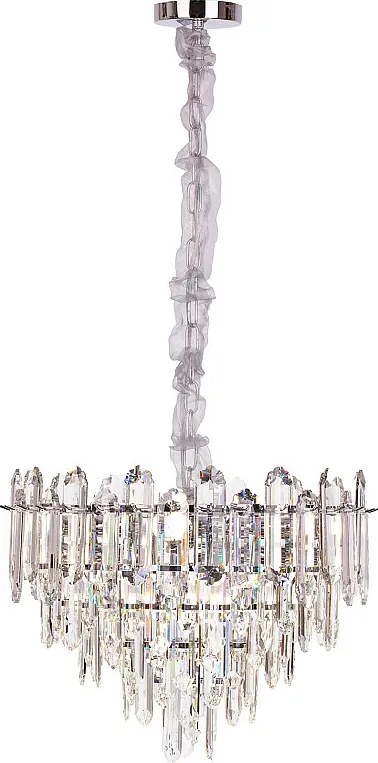 Nowoczesny żyrandol kryształowy do salonu, srebrny – Okrągły 50 cm – Las Vegas