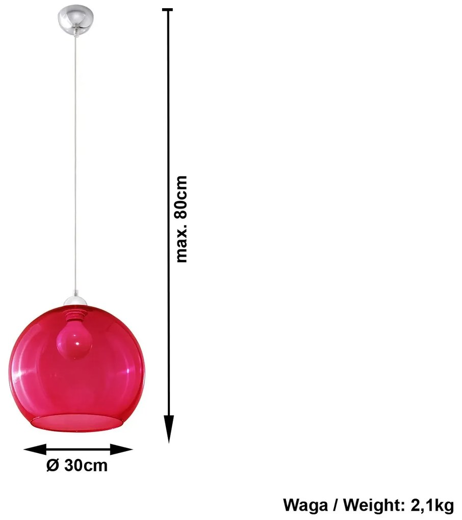 Szklana okrągła lampa wisząca N1-R14