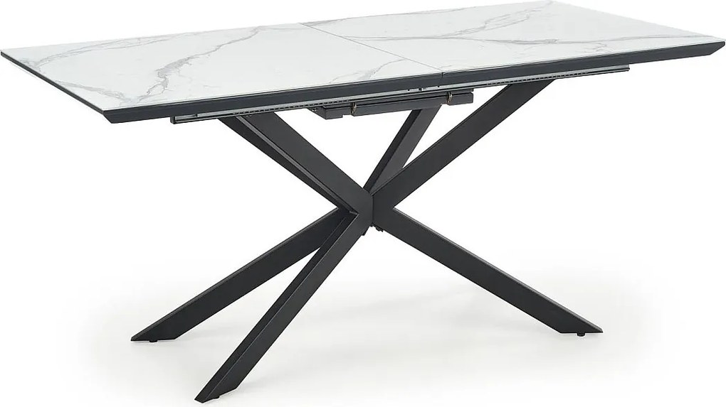 Stół rozkładany DIESEL 160(200)x90 biały marmur/czarny