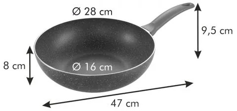 Tescoma Wok Manico Rosso 28 cm, czerwony