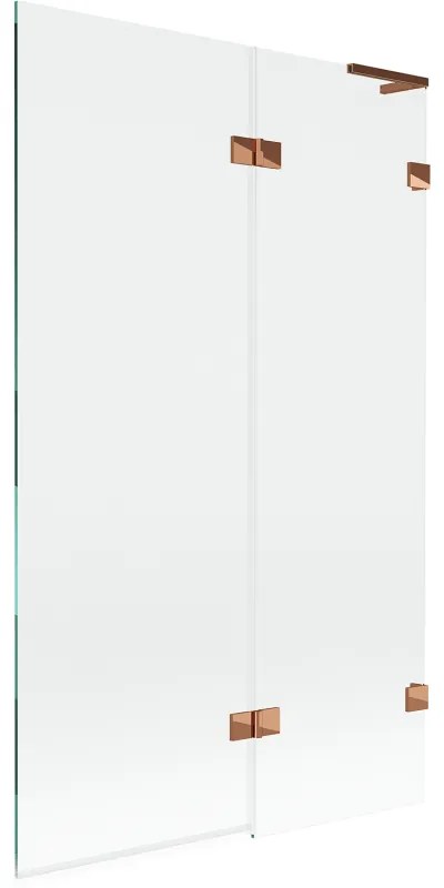 Mexen Lunar L parawan nawannowy 2-skrzydłowy prawy 110 x 150 cm, transparent, różowe złoto - 897L-110-100-60-00-P
