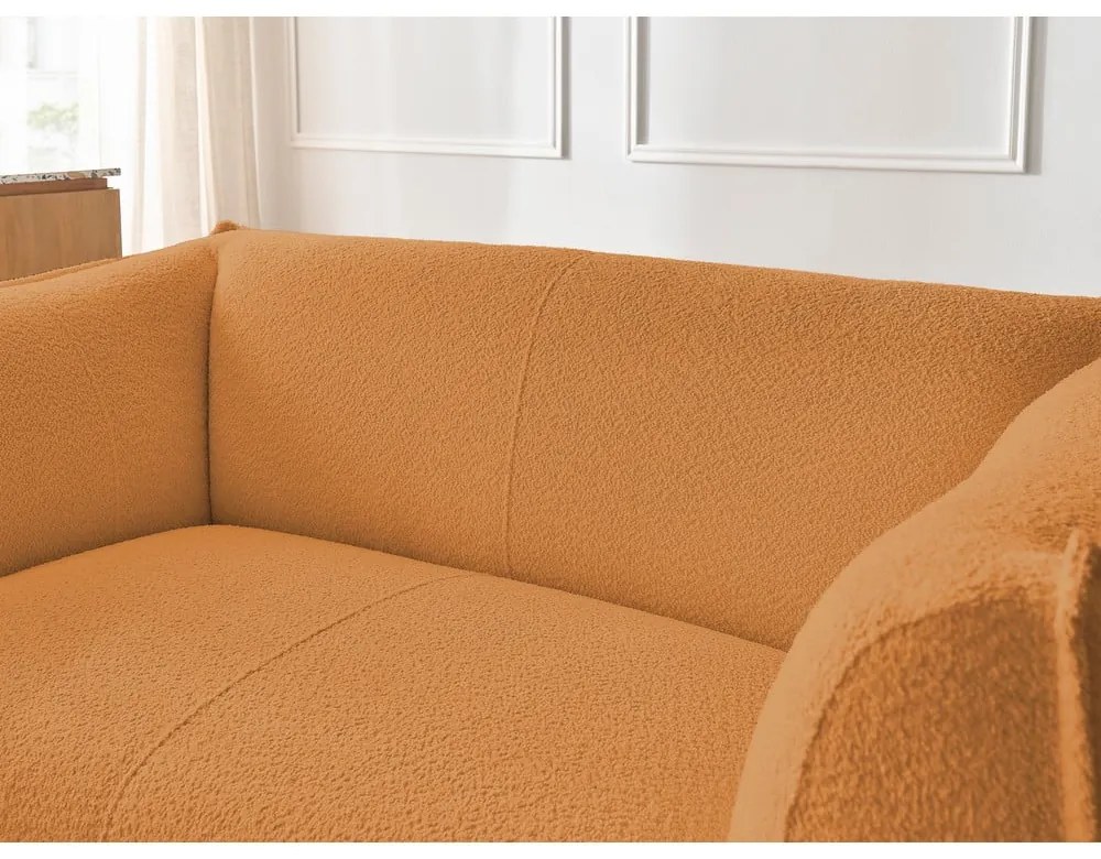 Musztardowa sofa z materiału bouclé 170 cm Giorgia – Bobochic Paris