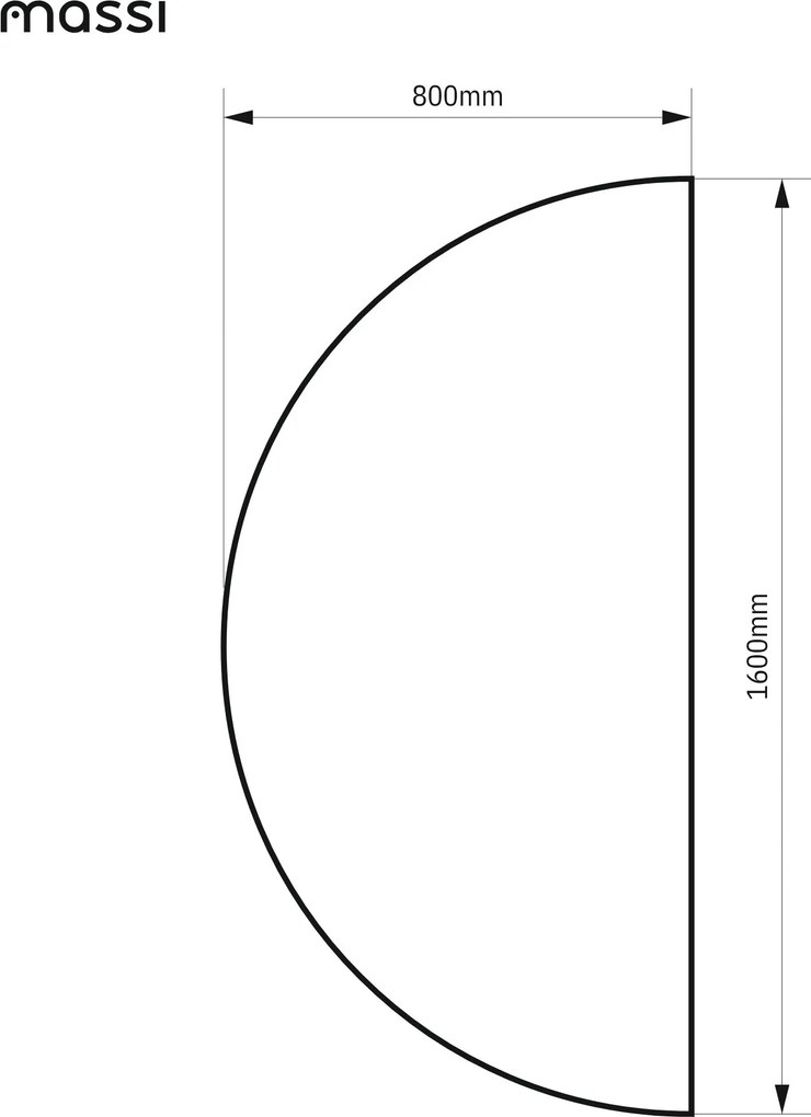 Lustro półokrągłe wiszące bezramowe oszlifowane MOON |Różne rozmiary | Różne kolory szkła : Kolor tafli szkła - Brązowy, Rozmiar - 160 x 80 cm