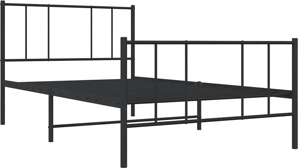 Czarne industrialne łóżko z metalu 100x200cm - Quzi