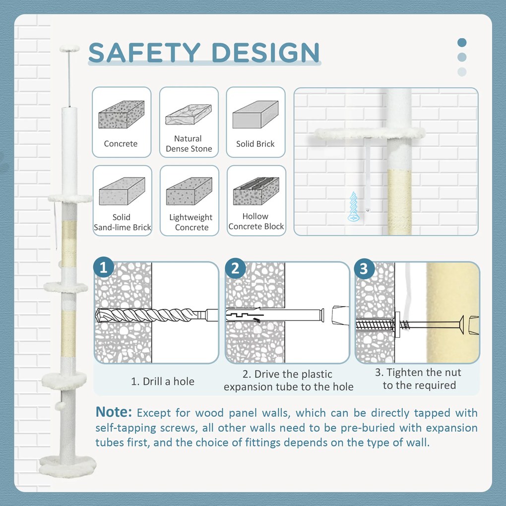 PawHut Drzewko dla kota z zabezpieczeniem
