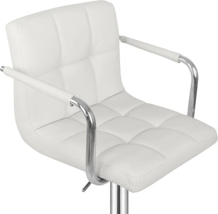 MIADOMODO Krzesło barowe 2 szt, z podłokietnikami, białe