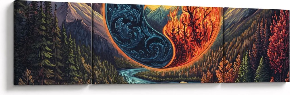 Obraz - Żywioły (170x50 cm)