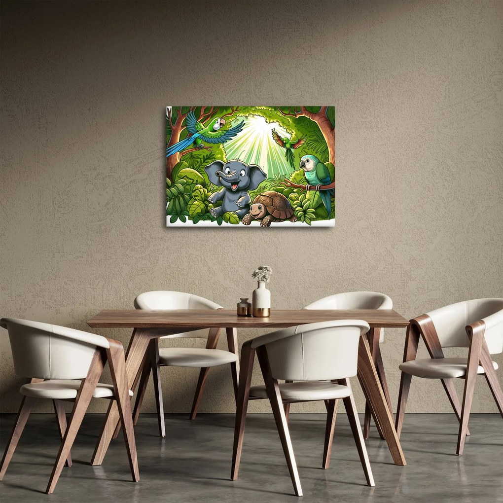 Obraz - Wesołe zwierzątka (70x50 cm)