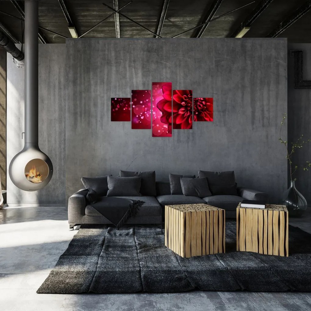 Obraz czerwonego kwiatu (125x70 cm)