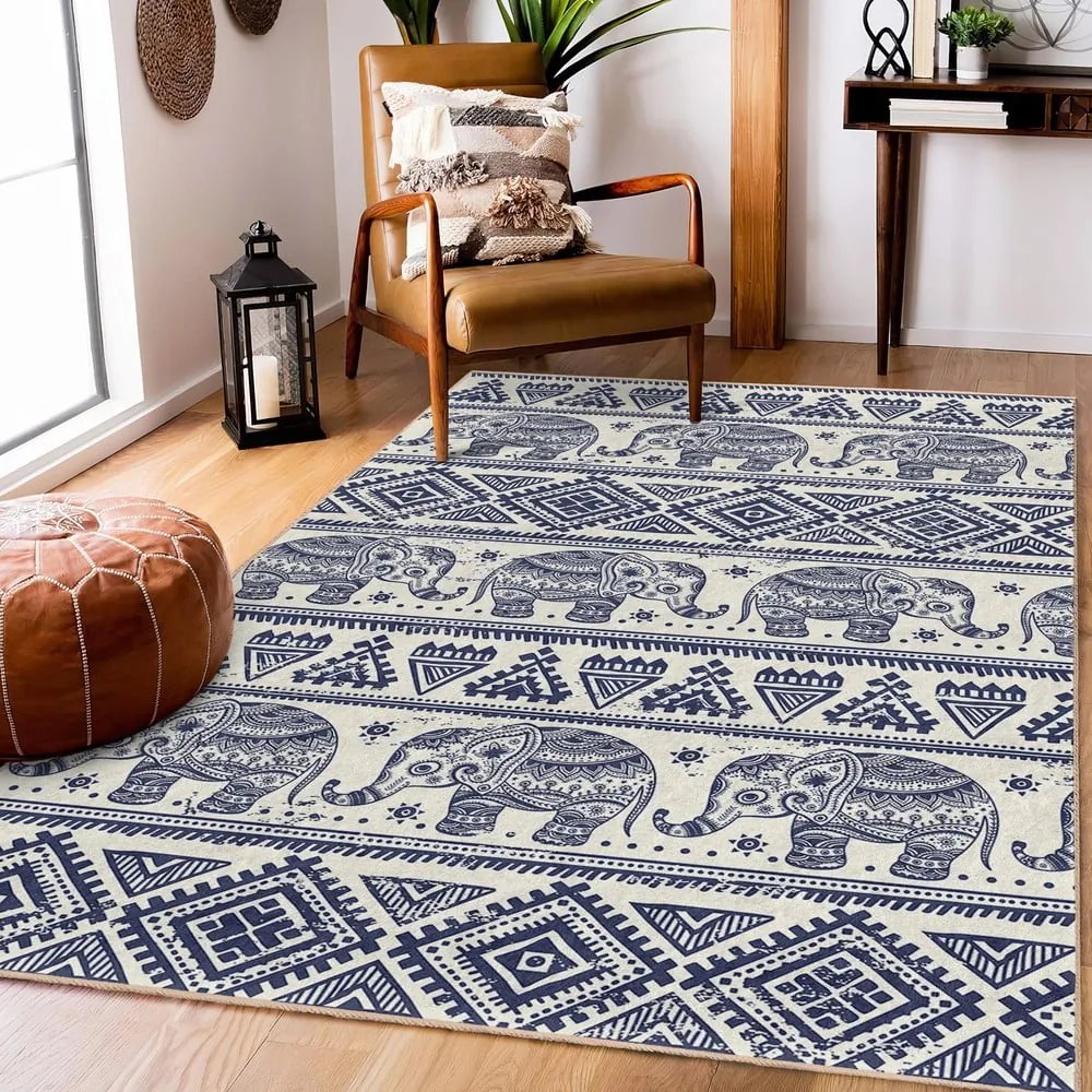 Niebieski chodnik odpowiedni do prania 80x200 cm Elephant – Mila Home