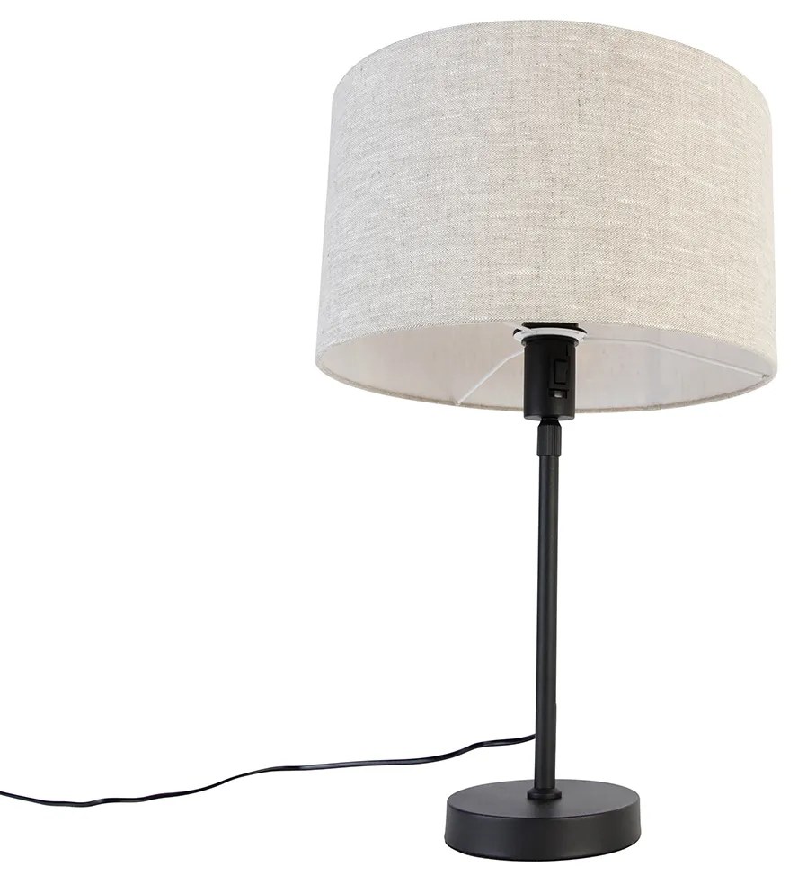 Lampa stołowa czarna regulowana zkloszem wjasnoszarym kolorze 35 cm - ParteDesignerski Oswietlenie wewnetrzne