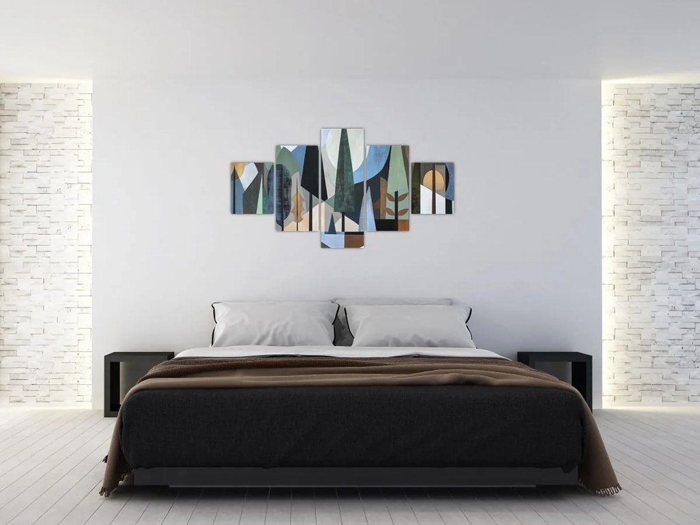 Obraz - Naturalna geometria abstrakcyjna II. (125x70 cm)