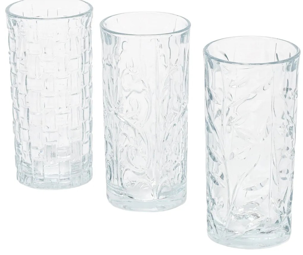 Zestaw 3 szklanek we wzory, 380 ml