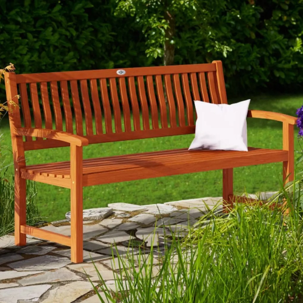 Ławka ogrodowa MAXIMA, 152x55x90cm, naturalny brąz Casaria