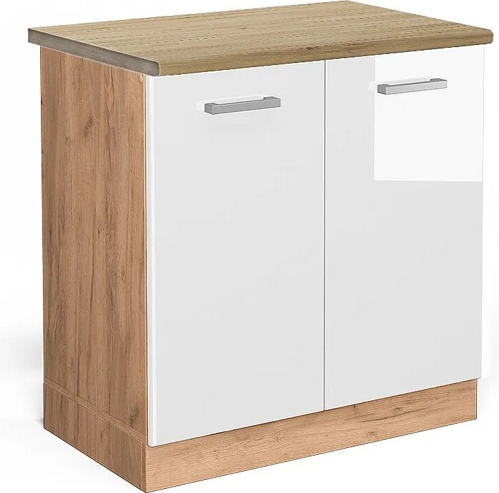 Szafka pod zlew biały wysoki połysk 80x60x81.6 r-line