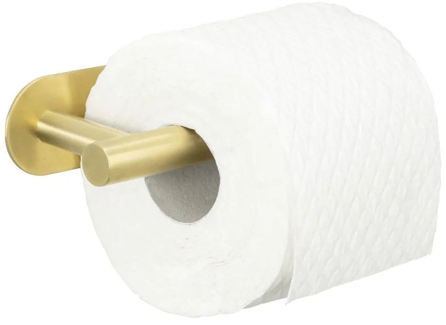 Samoprzylepny uchwyt na papier toaletowy ze stali nierdzewnej Orea Gold – Wenko