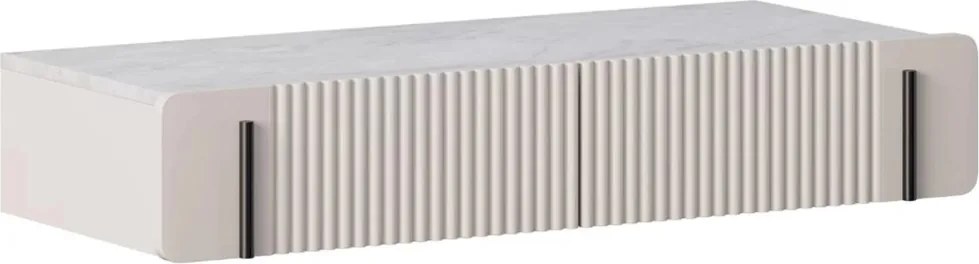 Toaletka Malmi 100 cm wisząca z szufladami - kaszmir / crema bianca / czarny