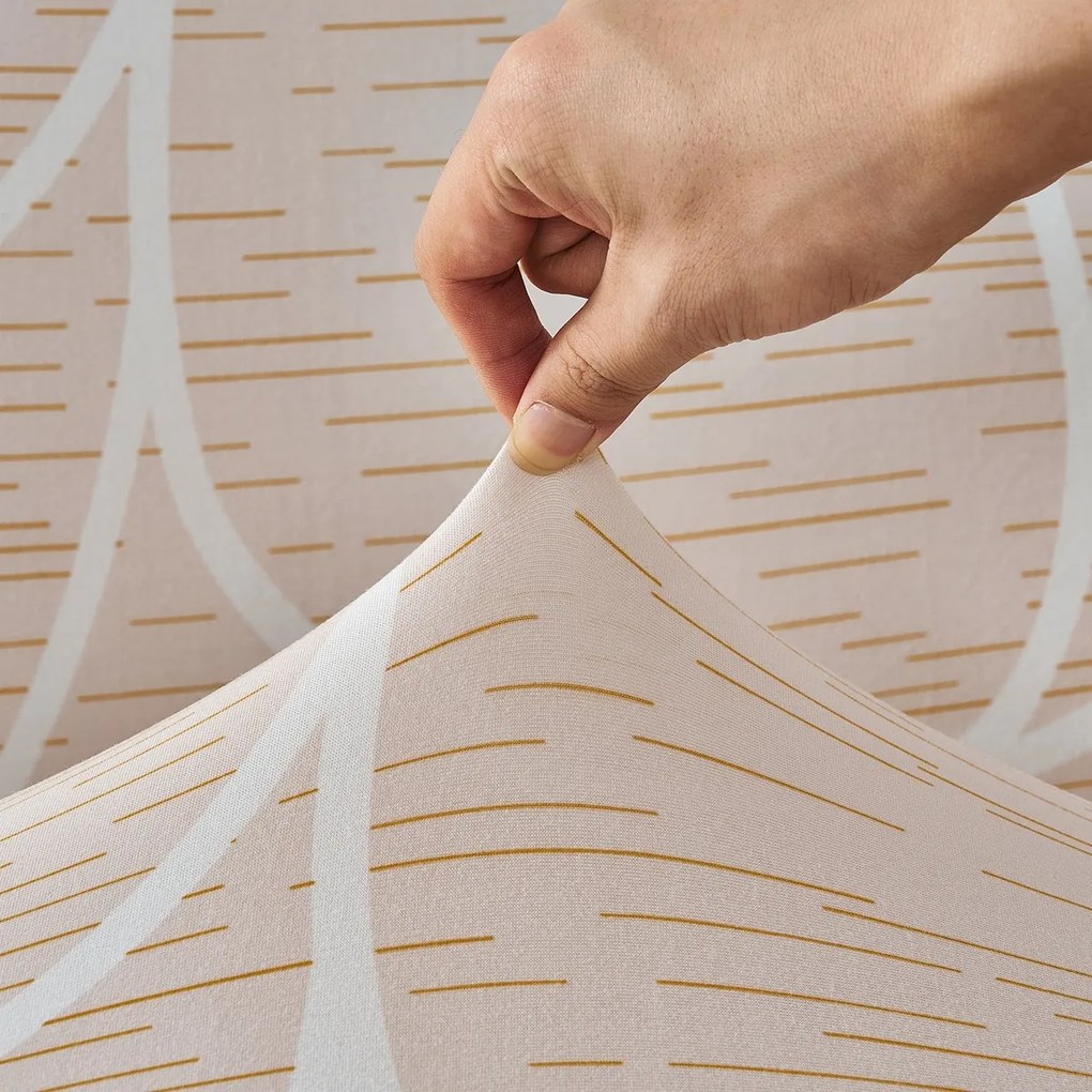 4Home Pokrowiec elastyczny na fotel Abstract beżowy, 90-140 cm + poszewka na poduszkę gratis, 90-140 cm