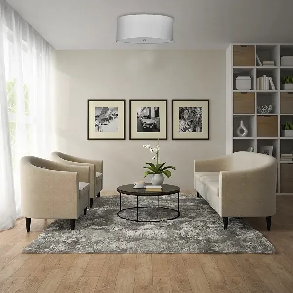 Biały okrągły plafon minimalistyczny 50 cm - EX665-Olafi