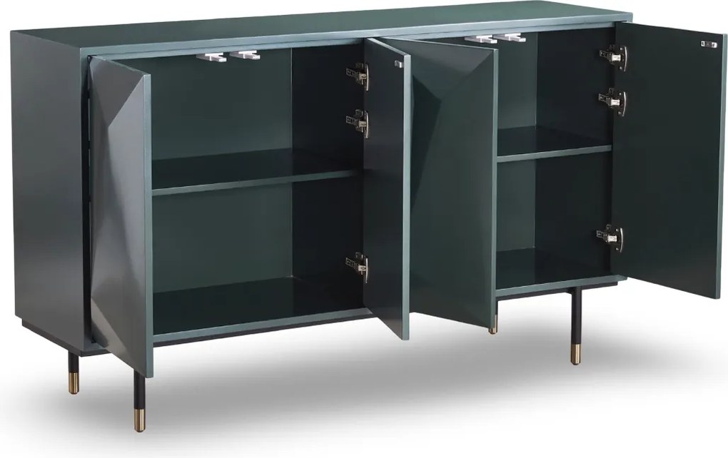 Designerska komoda 4-drzwiowa Stilig ST308 w kolorze perłowej zieleni