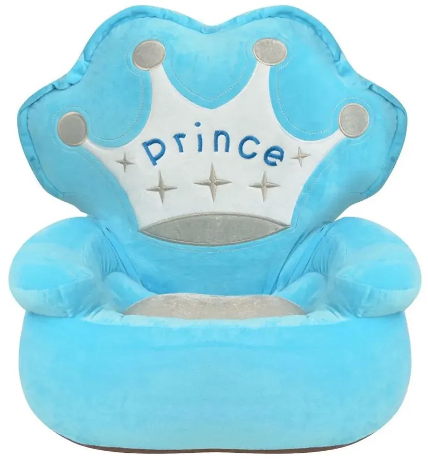 Niebieski pluszowy fotel dziecięcy książe D2-T24