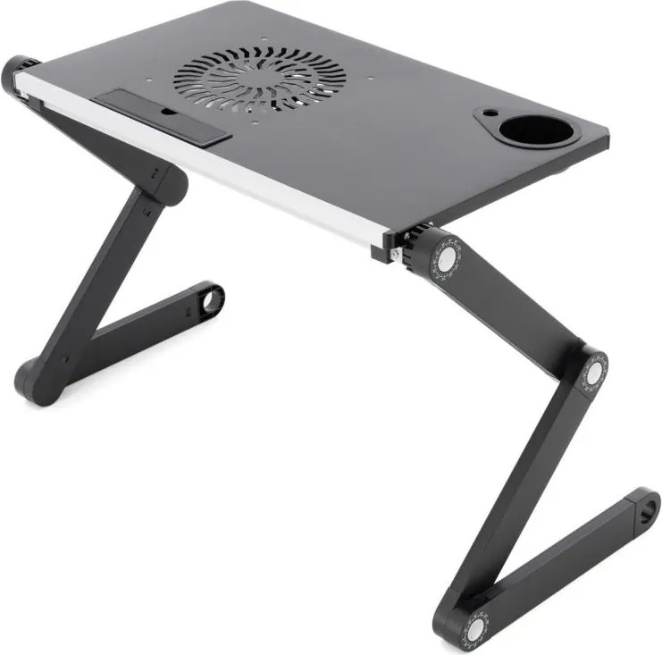 Stolik na laptopa z wentylatorem USB - srebrny czarny