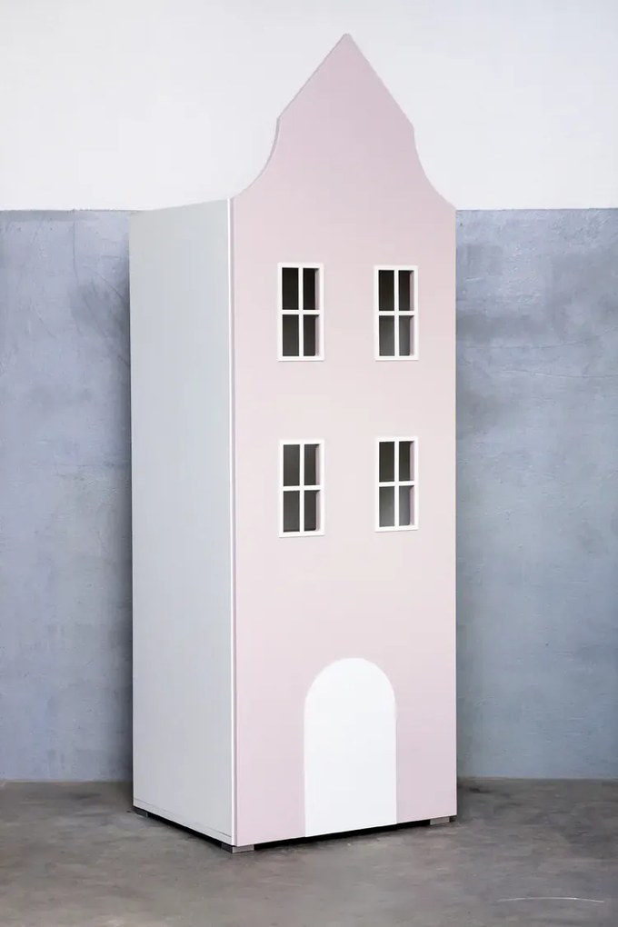 Różowa szafa domek G5-K04