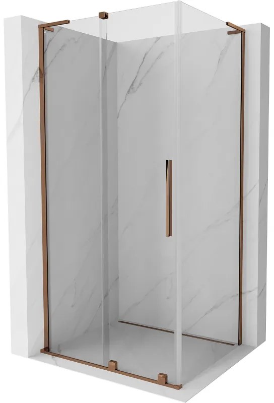 Mexen Velar L kabina prysznicowa rozsuwana 100 x 120 cm, transparent, różowe złoto - 871-100-120-03-60