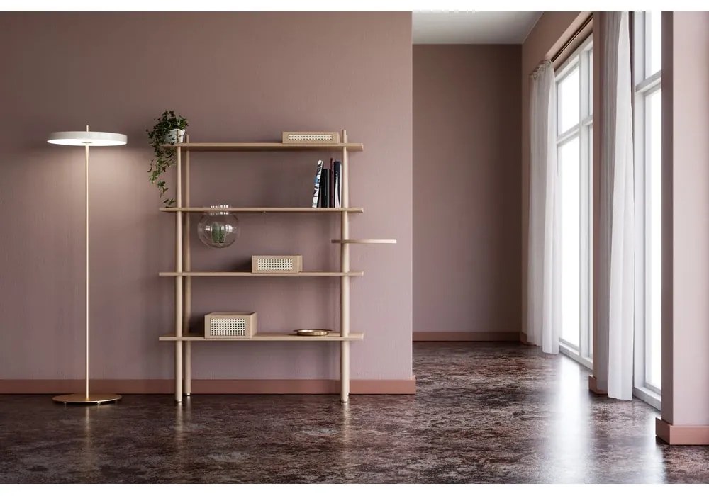 Biała lampa stojąca LED ze ściemniaczem i metalowym kloszem (wysokość 151 cm) Asteria Floor – UMAGE