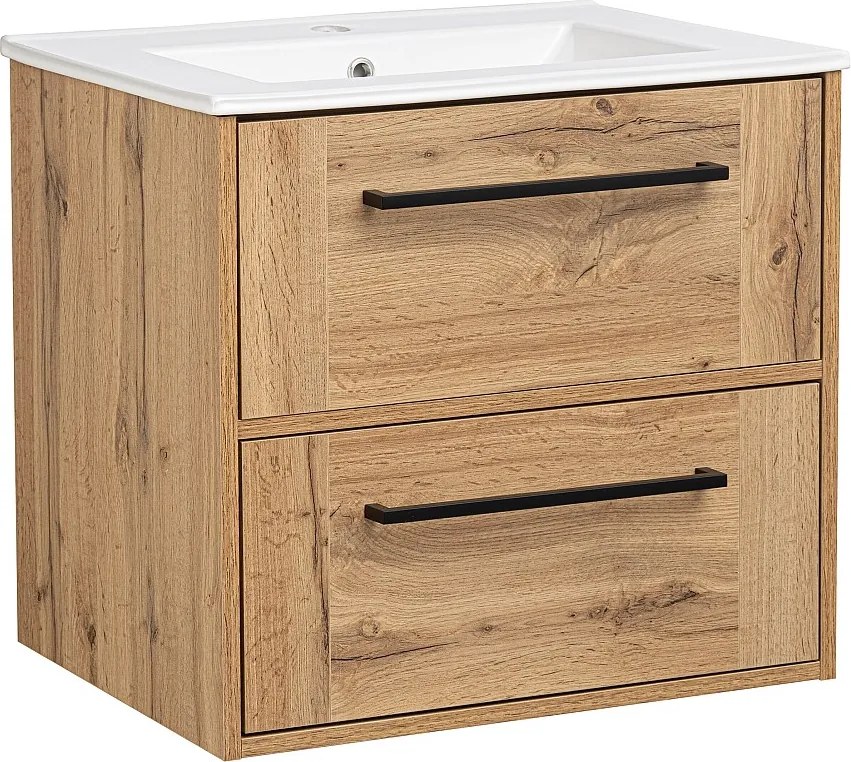 Zestaw Łazienkowy 60cm Szafka z Umywalką Dąb Wotan Vivien