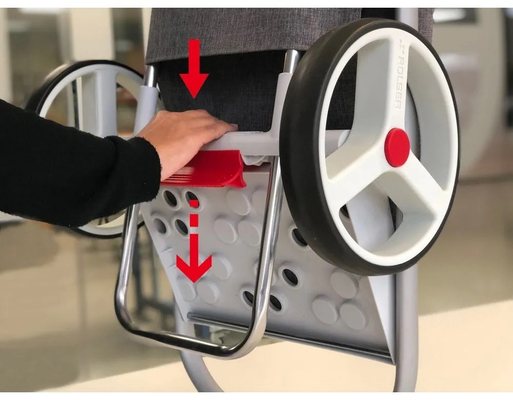 Torba na zakupy na kółkach 53 l Com Tweed Polar Black Tube – Rolser