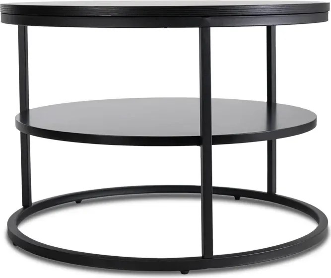 Stolik Kawowy z Półką BEST 70 cm Czarny Loft