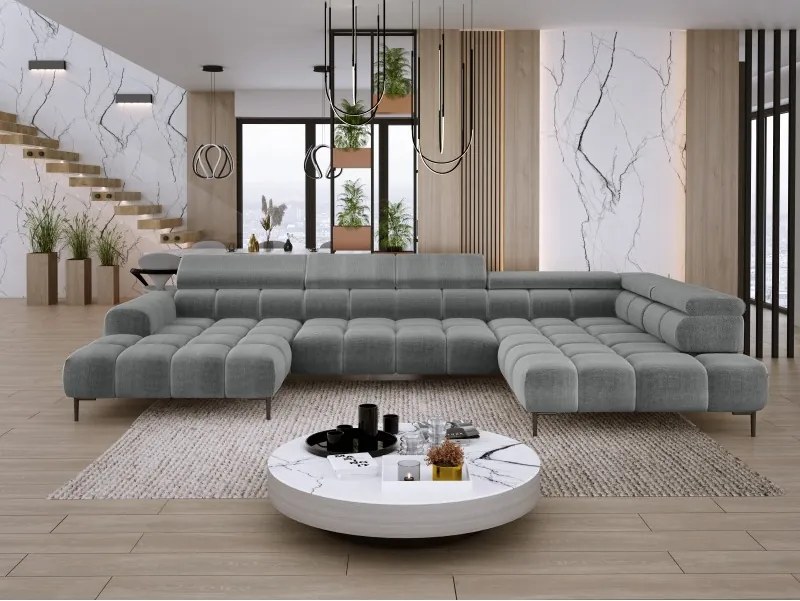 Narożnik PLAZA XL Prawostronny z elektryczną regulacją siedziska Tkanina EDEN 18 WERSAL