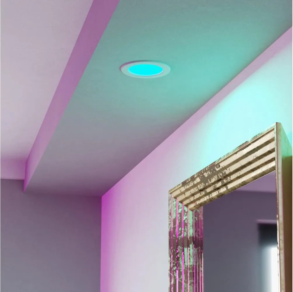 Eglo 901431-LED RGBW Sufitowa wpuszczana oprawa łazienkowa FUEVA-Z LED/5W/230V 12 cm IP44 biały