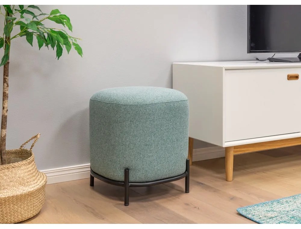 Zielonoszary puf Tenzo Harry, ø 42 cm