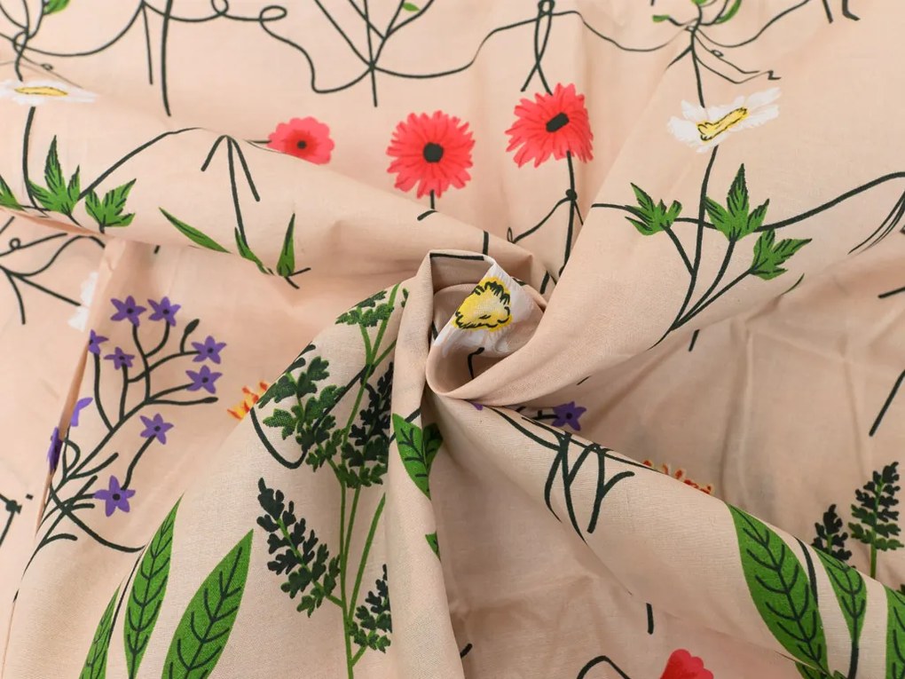 PrzytulneMieszkanie.pl PrzytulneMieszkanie.pl Bawełniana pościel HERBAR BLEND beżowa Rozmiar pościeli: 70 x 90 cm | 140 x 220 cm