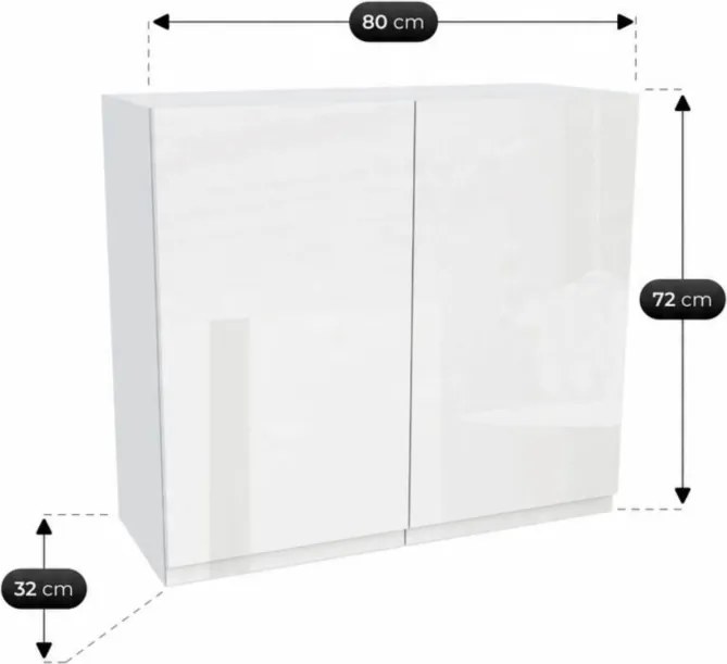 Zestaw Mebli Kuchennych MODERN 170 cm Biały Połysk/Dąb Nowoczesny
